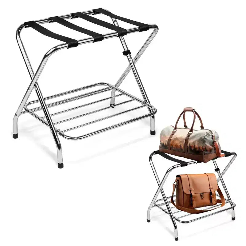 USTECH 1ct 2-Shelf Luggage Rack
