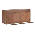 Pensile con anta scorrevole in legno massello di mango, 76x25x36 cm, marrone noce