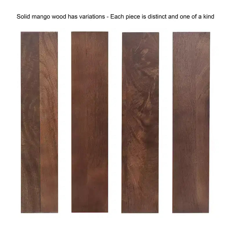 Pensile con anta scorrevole in legno massello di mango, 76x25x36 cm, marrone noce