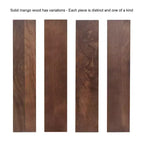 Pensile con anta scorrevole in legno massello di mango, 76x25x36 cm, marrone noce
