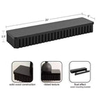 Set di 2 mensole fluttuanti a coste, legno massello di mango, nero, 50,8 L x 12,7 P x 6,35 A cm