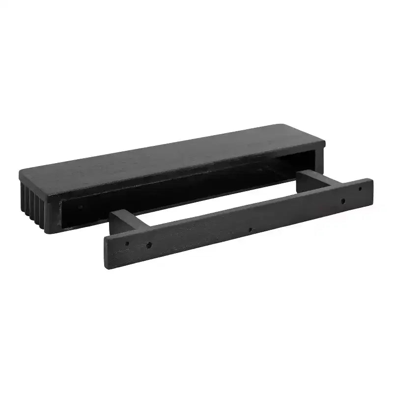 Set di 2 mensole fluttuanti a coste, legno massello di mango, nero, 50,8 L x 12,7 P x 6,35 A cm