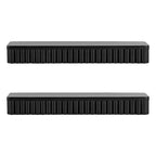 Set di 2 mensole fluttuanti a coste, legno massello di mango, nero, 50,8 L x 12,7 P x 6,35 A cm