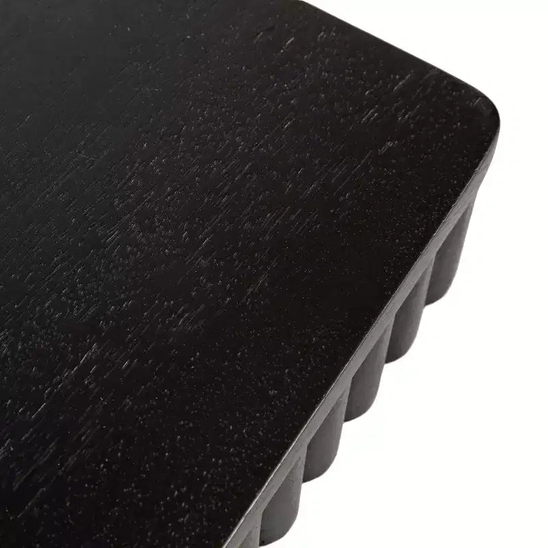 Set di 2 mensole fluttuanti a coste, legno massello di mango, nero, 50,8 L x 12,7 P x 6,35 A cm