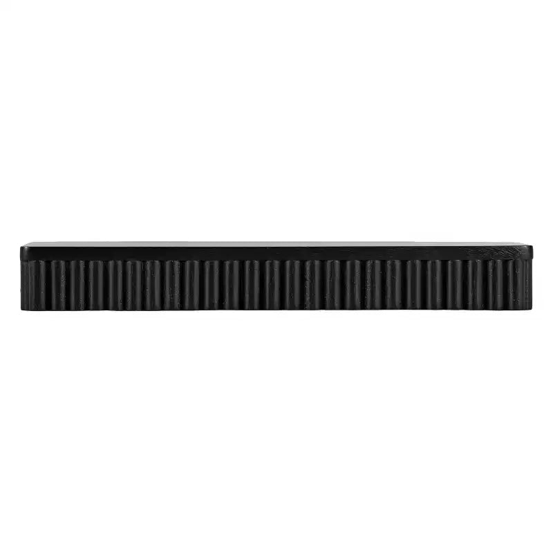 Set di 2 mensole fluttuanti a coste, legno massello di mango, nero, 50,8 L x 12,7 P x 6,35 A cm