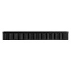 Set di 2 mensole fluttuanti a coste, legno massello di mango, nero, 50,8 L x 12,7 P x 6,35 A cm