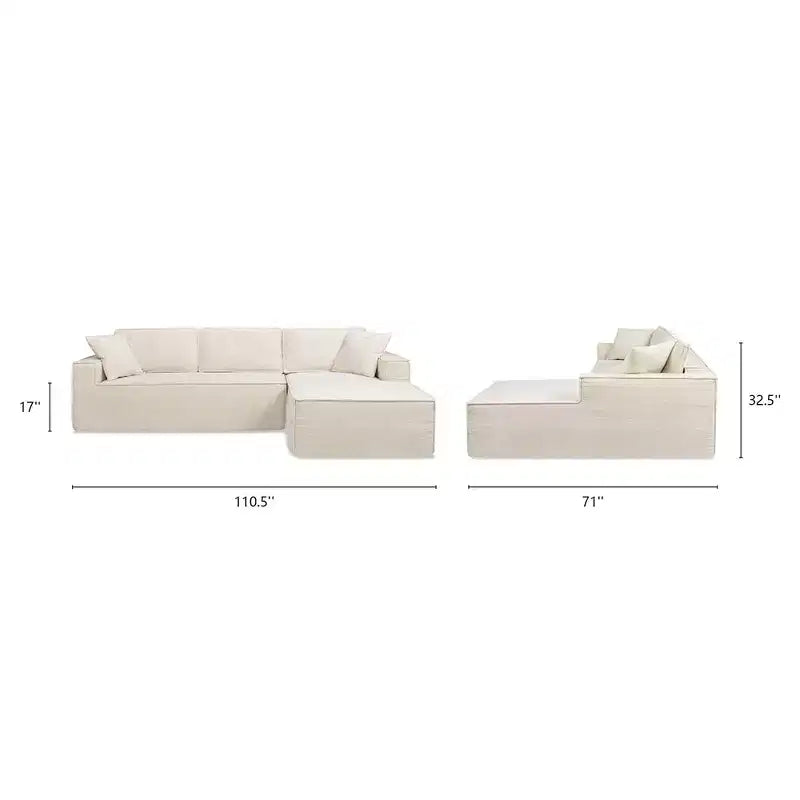 Divano sezionale in ciniglia grigio cenere "Brenley" 110.5 RAF di Jennifer Taylor Home, consegnato in scatola