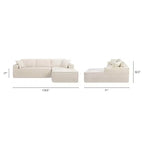 Divano sezionale in ciniglia grigio cenere "Brenley" 110.5 RAF di Jennifer Taylor Home, consegnato in scatola