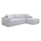 Divano sezionale in ciniglia grigio cenere "Brenley" 110.5 RAF di Jennifer Taylor Home, consegnato in scatola