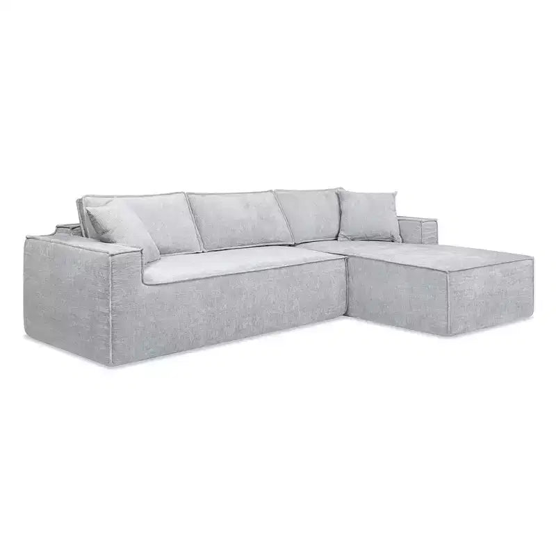 Divano sezionale in ciniglia grigio cenere "Brenley" 110.5 RAF di Jennifer Taylor Home, consegnato in scatola