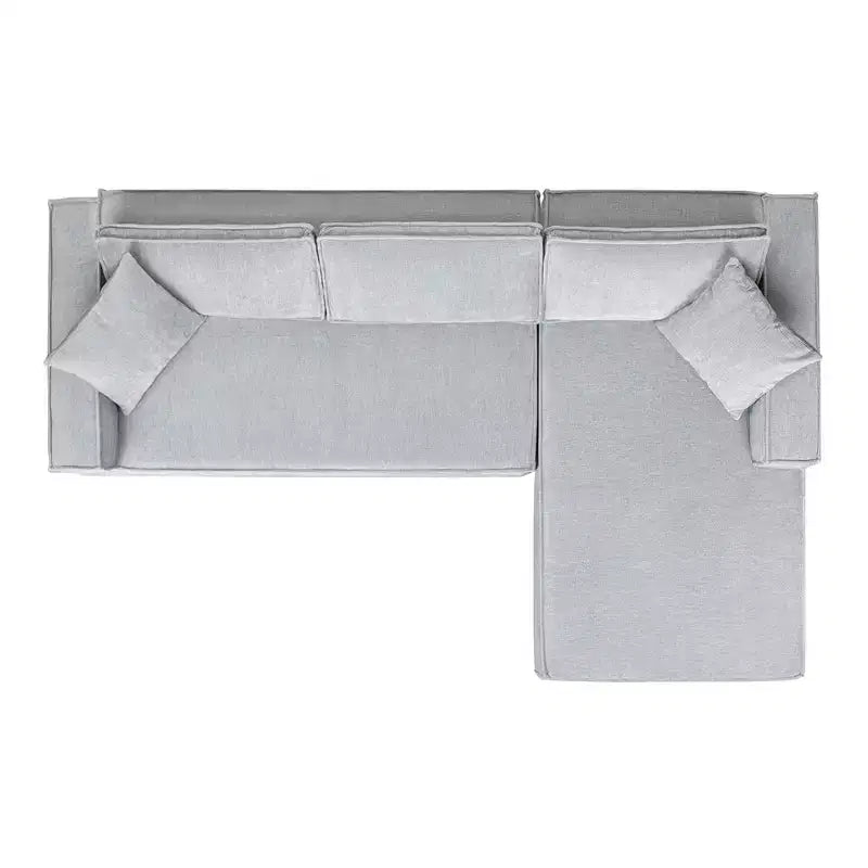 Divano sezionale in ciniglia grigio cenere "Brenley" 110.5 RAF di Jennifer Taylor Home, consegnato in scatola