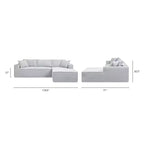 Divano sezionale in ciniglia grigio cenere "Brenley" 110.5 RAF di Jennifer Taylor Home, consegnato in scatola