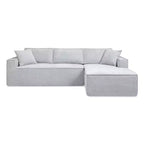 Jennifer Taylor Home Brenley 110.5 RAF Sofa-in-a-Box Sectional Sofa, Ash Gray Chenille