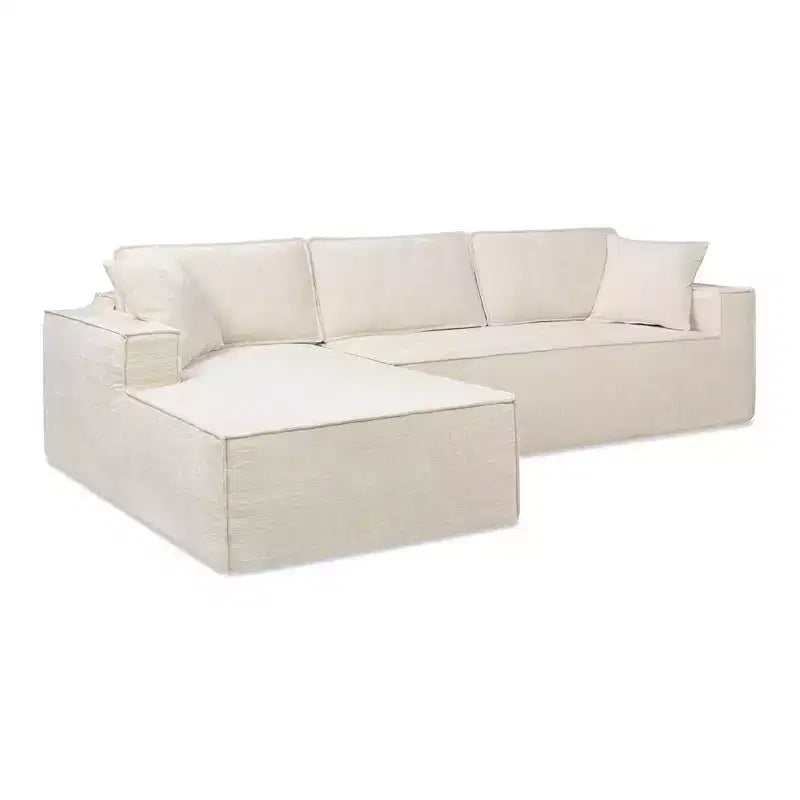 Jennifer Taylor Home Brenley Divano componibile a scatola con penisola sinistra da 280,6 cm, ciniglia grigio cenere
