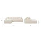 Jennifer Taylor Home Brenley Divano componibile a scatola con penisola sinistra da 280,6 cm, ciniglia grigio cenere