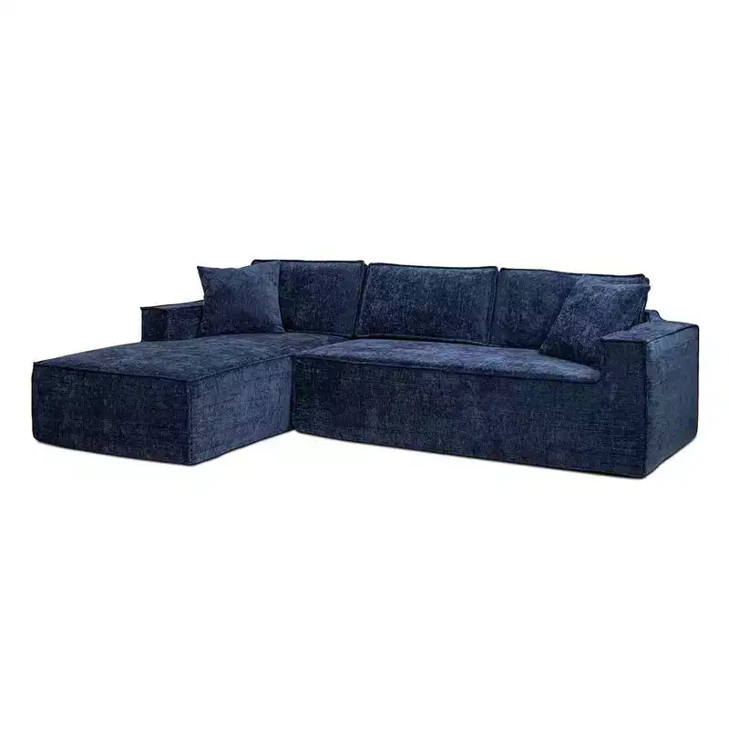 Jennifer Taylor Home Brenley Divano componibile a scatola con penisola sinistra da 280,6 cm, ciniglia grigio cenere