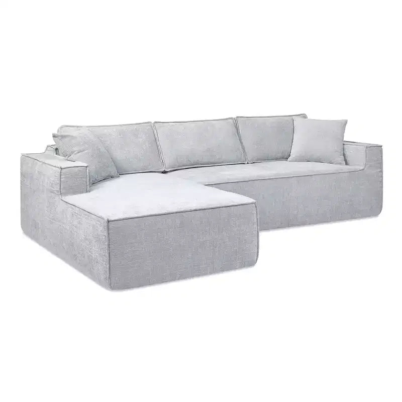Jennifer Taylor Home Brenley Divano componibile a scatola con penisola sinistra da 280,6 cm, ciniglia grigio cenere