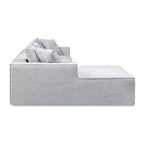 Jennifer Taylor Home Brenley Divano componibile a scatola con penisola sinistra da 280,6 cm, ciniglia grigio cenere