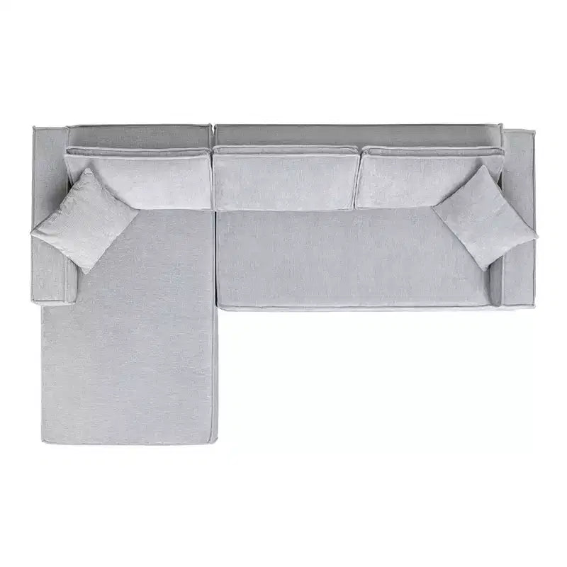 Jennifer Taylor Home Brenley Divano componibile a scatola con penisola sinistra da 280,6 cm, ciniglia grigio cenere