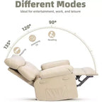 Poltrone reclinabili oversize da 22" con funzione calore e massaggio - Girevoli a 360° - Poltrona a dondolo manuale con telecomando per soggiorni, camere da letto