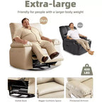 Poltrone reclinabili oversize da 22" con funzione calore e massaggio - Girevoli a 360° - Poltrona a dondolo manuale con telecomando per soggiorni, camere da letto