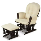 Costway Set Cuscini per Sedia a Dondolo e Ottomana in Legno per Neonato Beige/Marrone/Grigio Scuro/Grigio Chiaro/Rosa/Grigio
