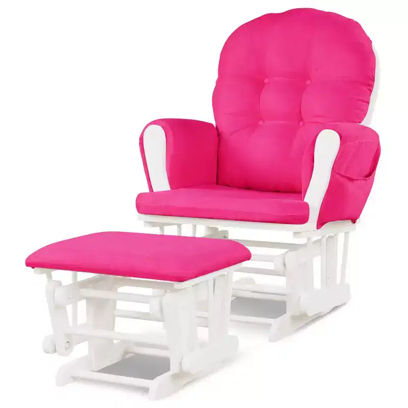 Costway Set Cuscini per Sedia a Dondolo e Ottomana in Legno per Neonato Beige/Marrone/Grigio Scuro/Grigio Chiaro/Rosa/Grigio