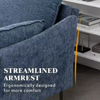 EROMMY Divano Sezionale a U in Ciniglia Convertibile con Chaise Longue e Pouf per Soggiorno, Blu