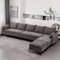 EROMMY U Shaped Sectional Sofa,Chenille Convertible Sectional Couch Ottman for Living Room,Grey
