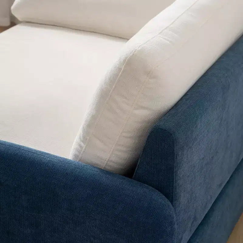 Poltrona singola Whisen Modern Oversized in ciniglia a blocchi di colore, divano lounge ampio e profondo con cuscini
