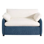 Poltrona singola Whisen Modern Oversized in ciniglia a blocchi di colore, divano lounge ampio e profondo con cuscini