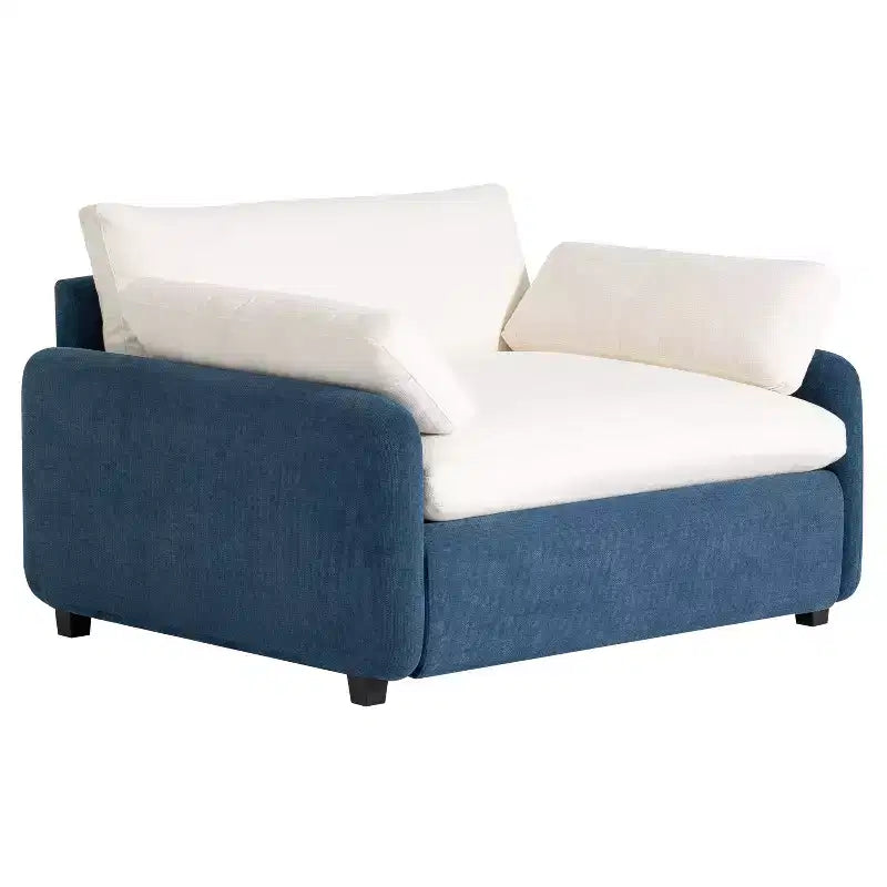 Poltrona singola Whisen Modern Oversized in ciniglia a blocchi di colore, divano lounge ampio e profondo con cuscini