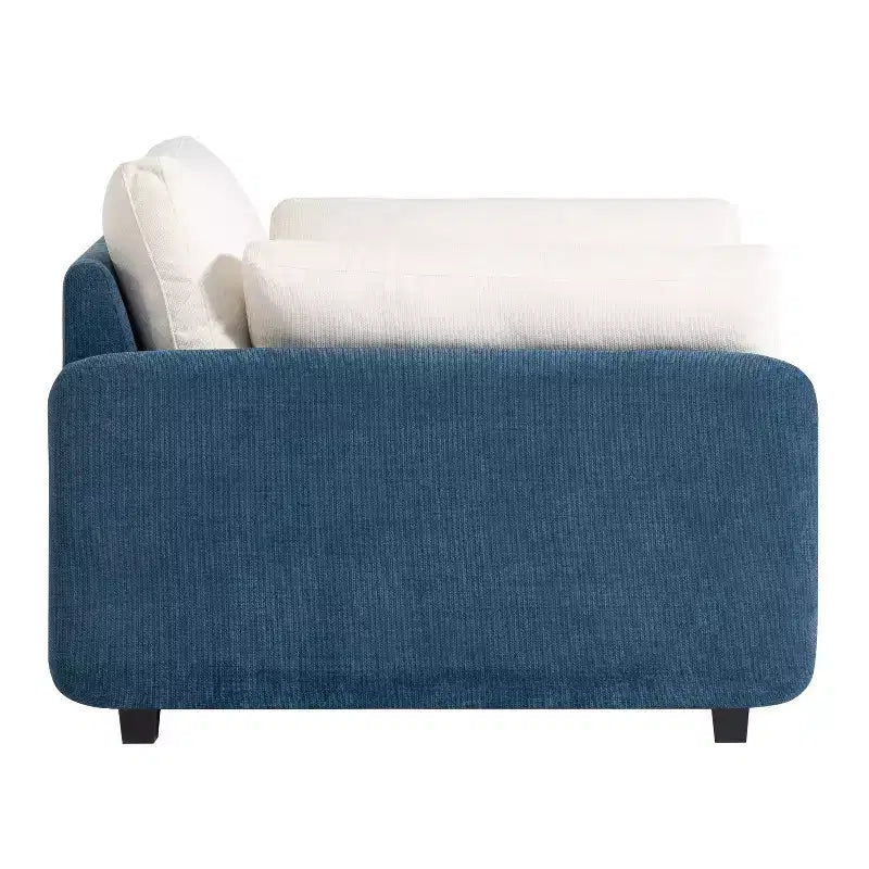 Poltrona singola Whisen Modern Oversized in ciniglia a blocchi di colore, divano lounge ampio e profondo con cuscini