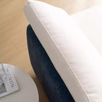 Poltrona singola Whisen Modern Oversized in ciniglia a blocchi di colore, divano lounge ampio e profondo con cuscini