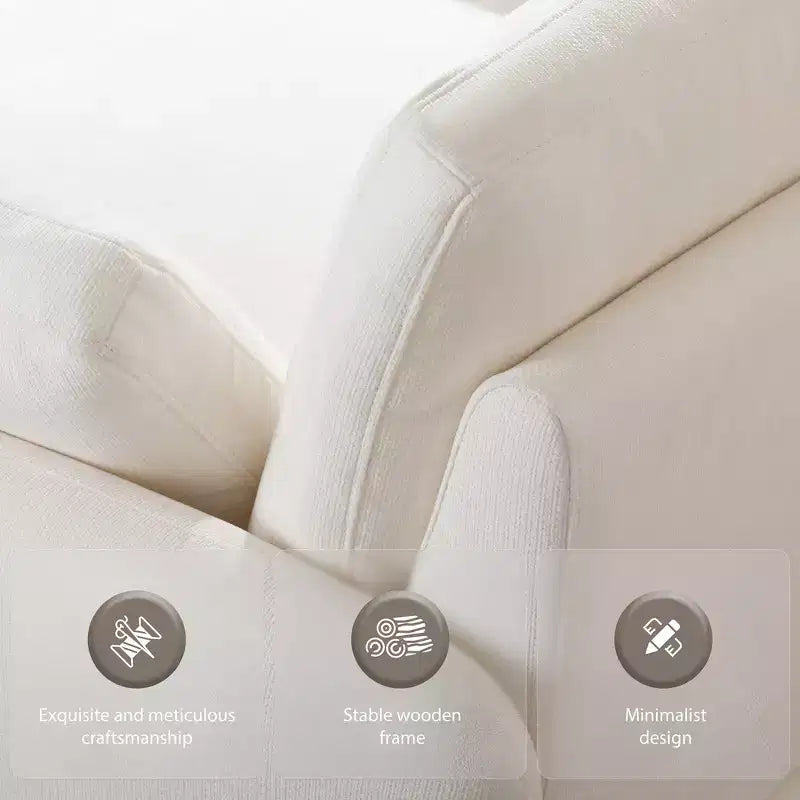 Poltrona singola Whisen Modern Oversized in ciniglia a blocchi di colore, divano lounge ampio e profondo con cuscini
