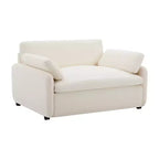 Poltrona singola Whisen Modern Oversized in ciniglia a blocchi di colore, divano lounge ampio e profondo con cuscini
