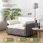Poltrona singola Whisen Modern Oversized in ciniglia a blocchi di colore, divano lounge ampio e profondo con cuscini