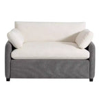 Poltrona singola Whisen Modern Oversized in ciniglia a blocchi di colore, divano lounge ampio e profondo con cuscini