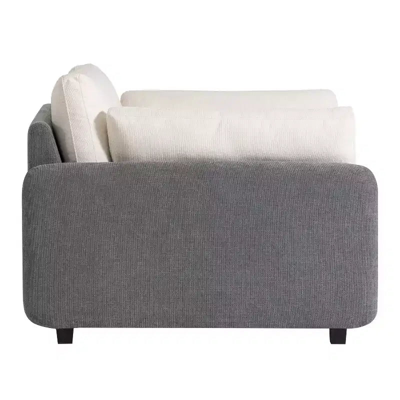 Poltrona singola Whisen Modern Oversized in ciniglia a blocchi di colore, divano lounge ampio e profondo con cuscini