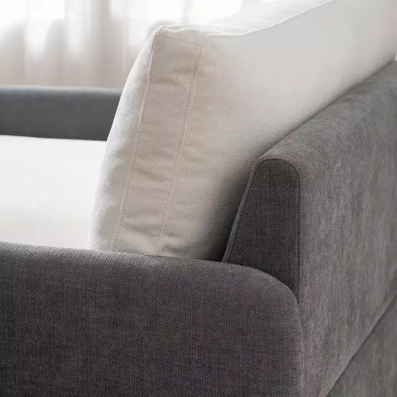 Poltrona singola Whisen Modern Oversized in ciniglia a blocchi di colore, divano lounge ampio e profondo con cuscini