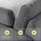Poltrona singola Whisen Modern Oversized in ciniglia a blocchi di colore, divano lounge ampio e profondo con cuscini