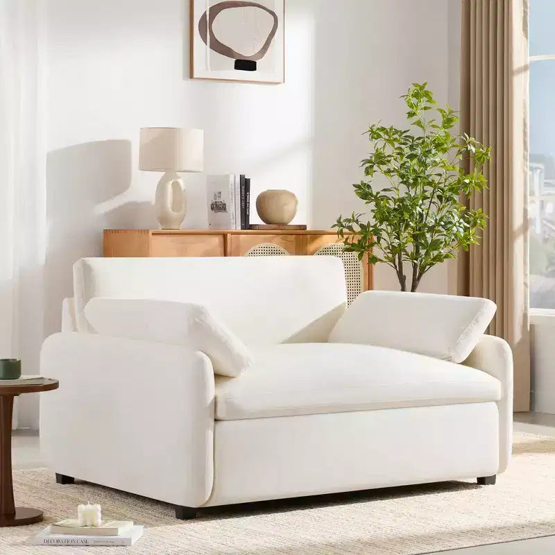 Poltrona singola Whisen Modern Oversized in ciniglia a blocchi di colore, divano lounge ampio e profondo con cuscini