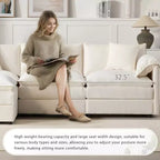 Divano componibile Whisen Modern Design oversized in ciniglia a 4 posti con cuscini doppi e pouf mobili