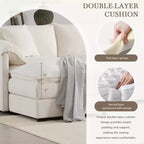 Divano componibile Whisen Modern Design oversized in ciniglia a 4 posti con cuscini doppi e pouf mobili
