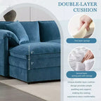 Divano componibile Whisen Modern Design oversized in ciniglia a 4 posti con cuscini doppi e pouf mobili