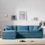 Whisen Modern Design Oversized Chenille Modular Sectional Sofa 4 Seat Sofa with Double Cushions and Movable Ottomans