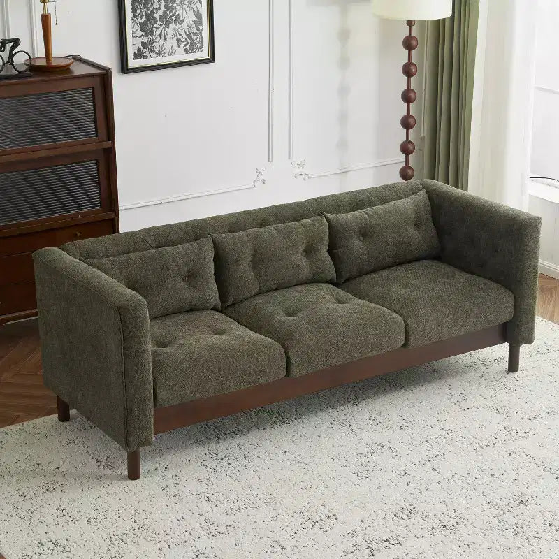 Divano a 3 posti da 78 pollici, moderno imbottito con design trapuntato per il soggiorno - Christopher Knight Home