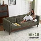 Divano a 3 posti da 78 pollici, moderno imbottito con design trapuntato per il soggiorno - Christopher Knight Home