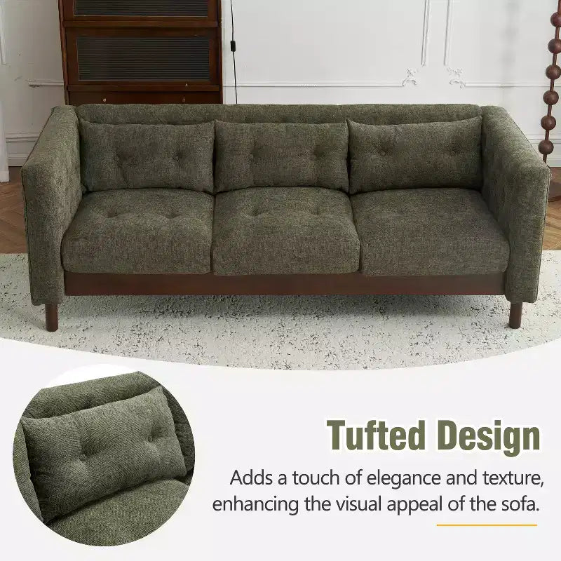 Divano a 3 posti da 78 pollici, moderno imbottito con design trapuntato per il soggiorno - Christopher Knight Home
