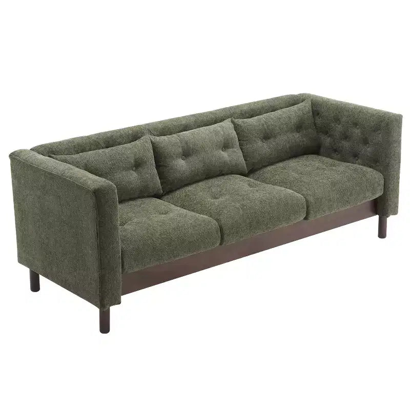 Divano a 3 posti da 78 pollici, moderno imbottito con design trapuntato per il soggiorno - Christopher Knight Home